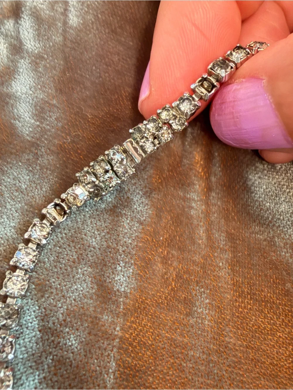 Vintage Kramer of New York Rhinestone Necklace As Is Repair